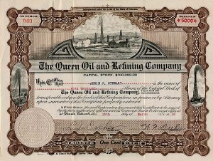 Queen Oil and Refining Co. - Stock Certificate
